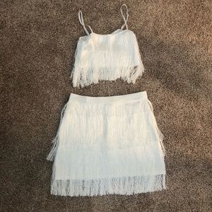 White fringe 2 piece set